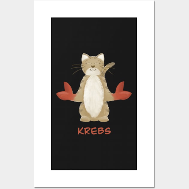 Krebs Katze zodiac sign Wall Art by AbbyCatAtelier